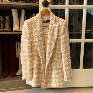 Zara Double Breasted Textured Weave Blazer